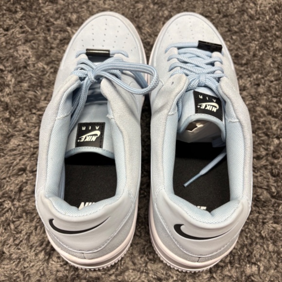 Nike Womens Air Force 1 Sage Low Sneakers Shoes Blue AR5339-402 Suede Women's 12 - Picture 3 of 6